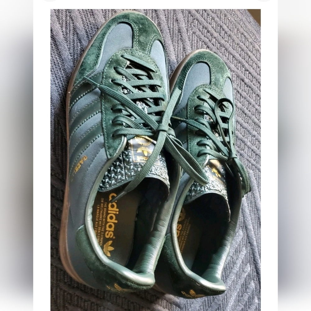 Adidas Green and Gold Gazelle Sneakers Men's 9